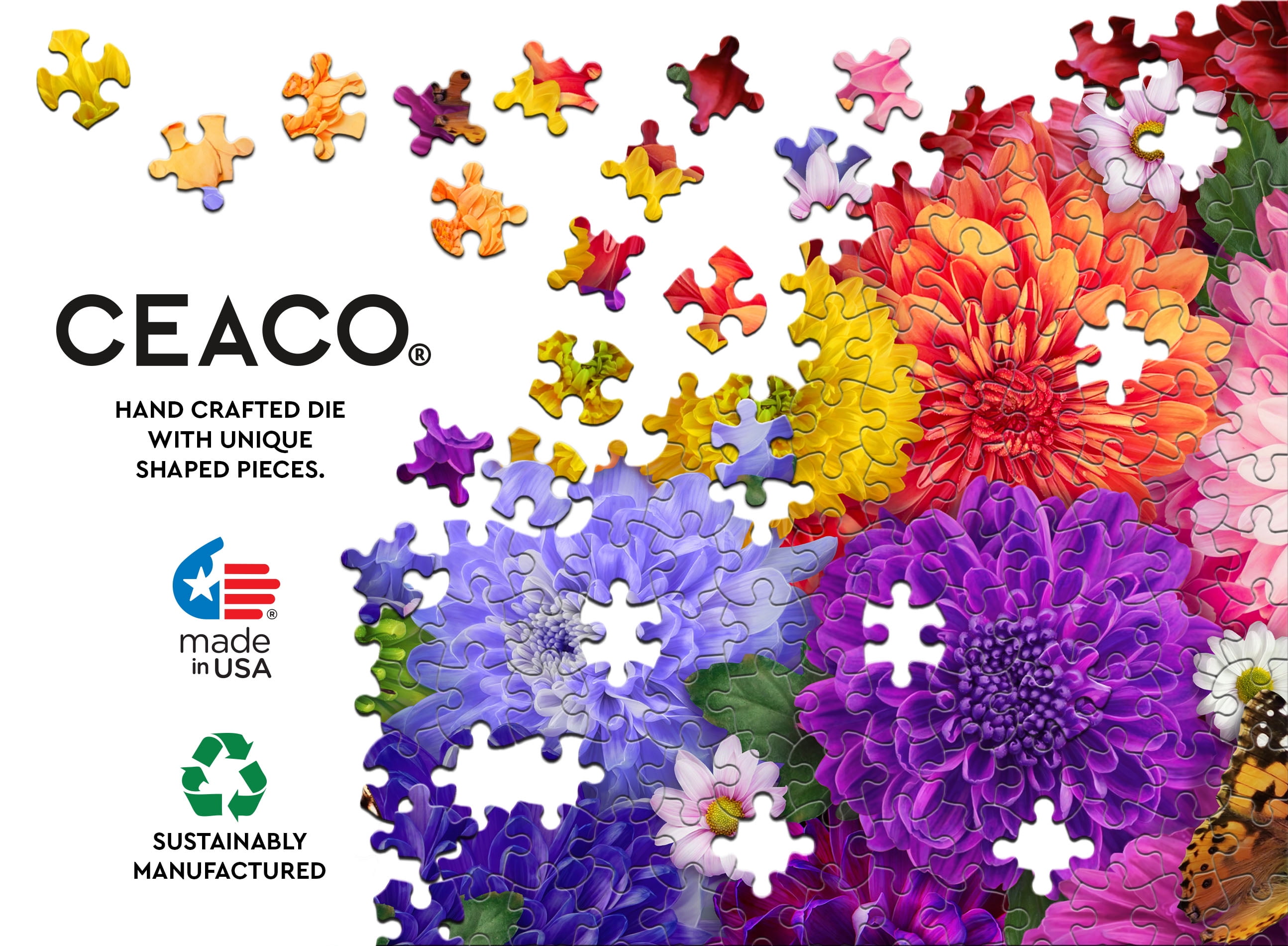 Ceaco 300 Piece Flower Spectrum (Lena) Interlocking Jigsaw Puzzle
