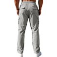thumbnail image 4 of Corduroy Cargo Pants for Men Relaxed Fit Multi Pocket Casual Work Pants Travel Utility Trousers, 4 of 9