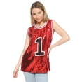 thumbnail image 3 of Sparkle Glitter Hip Hop Number 01 T-Shirt Top Blouse Tunic Sequins Basketball Tank Vests, 3 of 6