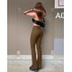 thumbnail image 1 of Pantalones de yoga deportivos informales transfronterizos europeos y americanos 2023, pantalones de entrenamiento de cintura alta acampanados, leggings, pantalones para mujer, 1 of 6