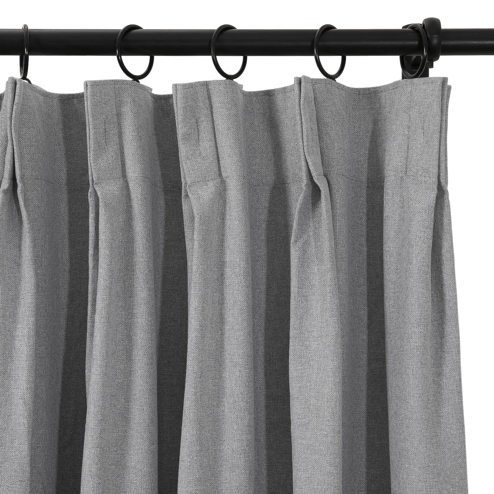 TWOPAGES 52 W X 96 L Inch Drape Blackout Pinch Pleated Light Blocking Curtain for Kid's Room, 1 Panel, Grey