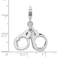 thumbnail image 4 of 925 Sterling Silver RH 3-D Polished Movable Hand Cuffs With Lobster Clasp Charm Pendant; for Adults and Teens; for Women and Men, 4 of 4