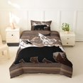 thumbnail image 2 of Castle Fairy Rustic Bear Twin Duvet Cover for Teens,Snowy Mountain Pine Forest Twin Bedding,Brown Black White,Black Reversible,2pcs,No Comforter,1 Duvet Cover and 1 Pillowcase, 2 of 5
