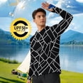 thumbnail image 4 of Riecok Rash Guard Shirts for Men Printed Long Sleeve Sun Protection Pullover Breathable Hooded Tops Fishing Clothes White S, 4 of 6