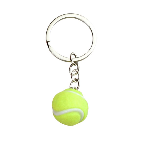 Realistic Tennis Keychain Accessory For Sports Fan Lightweight Portable Design Alloy Materials Keyring Creative Gift
