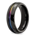 thumbnail image 6 of Edward Mirell Black Ti Rainbow Anodized Center Polished 7mm Band, 6 of 6