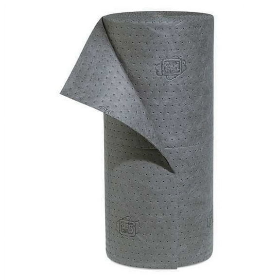 Pig Sorbent Roll, 31 gal, 30 in x 150 ft, Universal, Gray, Polypropylene MAT153