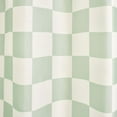 thumbnail image 2 of iDesign Polyester Shower Curtain, Green/White Checkered, 12 Reinforced Buttonholes, 2 of 9