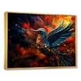 thumbnail image 2 of Designart "Flight of Blue Hummingbird in Tropics" Animals Framed Wall Art - Modern Farmhouse Blue Hummingbird Entryway Framed Wall Art, 2 of 6