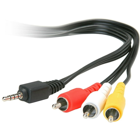 Belkin - F8Z030x06-BLK-G - 3.5mm Plug to 3 RCA Cable - 6 ft.