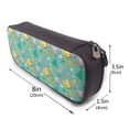 thumbnail image 3 of Lsque Happy Summer Printed Big Capacity PU Leather Pencil Case Large Pencil Pouch Stationery Pen Bag Pencil Holder for Teen, 3 of 6