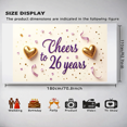 thumbnail image 6 of LUUFILx Celebration Banner Cheers to 26 Years Anniversary Party Supplies Background Decorations Backdrop for Event Photography Props Milestone Celebration, 6 of 8