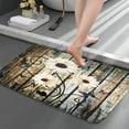 thumbnail image 3 of Rustic Farmhouse Floral Bath Mats Rugs for Bathroom, Barn Wood Daisy Butterfly Non Slip Bath Mat Rug, American Country Farm Vintage Style Kitchen Bedroom Indoor Decor Floor Mat, 17X29in, 3 of 7