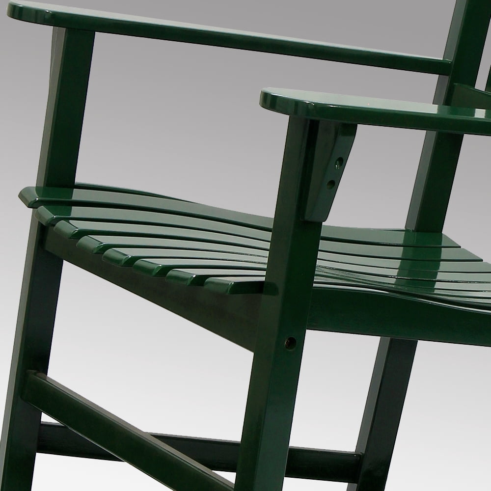 Monstay Solid Wood Outdoor Rocking Chair, Hunter Green