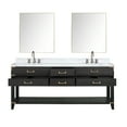 thumbnail image 3 of Norwalk 80 in W Black Oak Double Vanity, Carrara Marble Top, Faucet Set, and 36 in Mirrors, 3 of 9