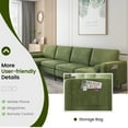 thumbnail image 5 of Demi Bonn L-Shaped Sectional Sofa Couch, Sofa Bed, Modular L-shaped 4-Seat Sectional Sofa with Reversible Chaise and 2 USB Ports, for Living Room, Army Green, 5 of 8