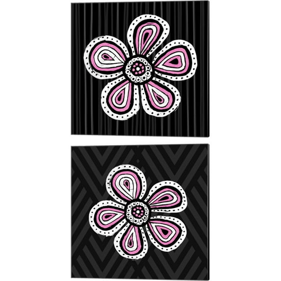 Great Art Now Floral Sketch by SD Graphics Studio 2 Piece Canvas Art Set Each 14W x 14H