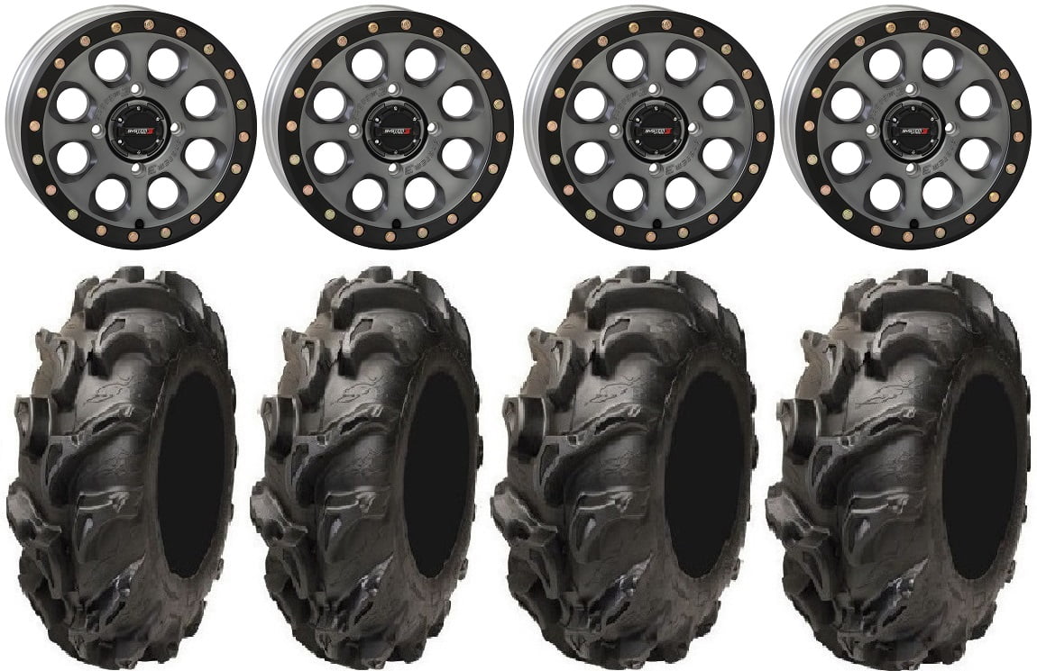 System 3 SB-7 14" Wheels Ti (4+3) 27" Mega Mayhem Tires Sportsman RZR  Ranger - Walmart.com