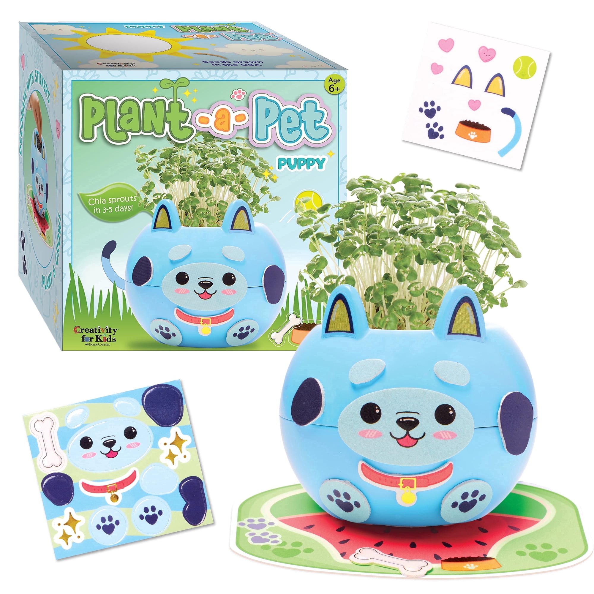Creativity for Kids Plant-A-Pet- Puppy| Screen Free Summer Fun Crafts - Small Gifts for Girls, Arts and Crafts for Kids, DIY Kids Activity Set (Ages 6+)