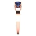 thumbnail image 3 of 1.06 ct Round Cut Simulated Blue Sapphire Solitaire with Accents Engagement Ring for Women in 18K Rose Gold, 3 of 5