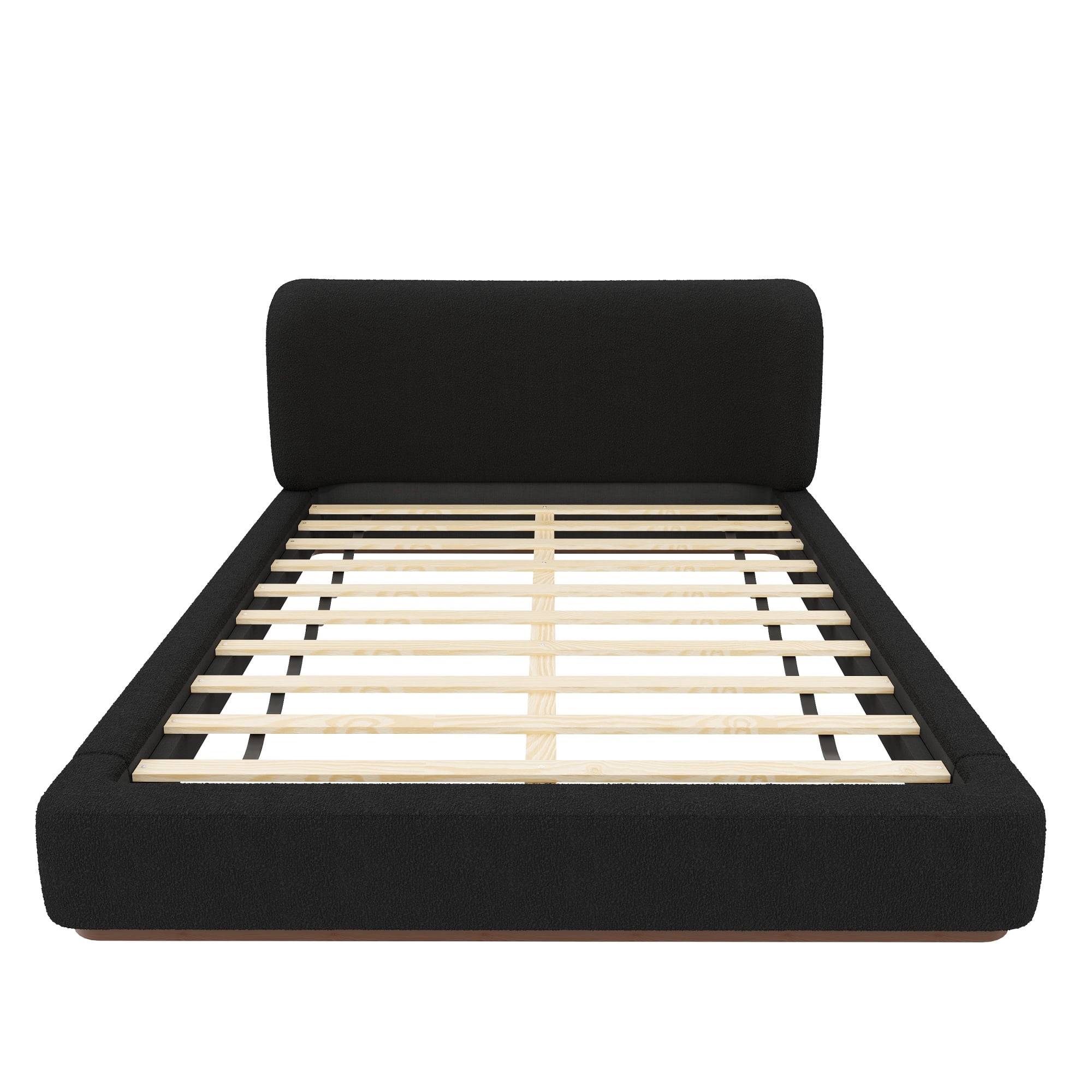 Euroco Upholstery Queen Size Platform Bed, Black