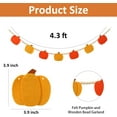 thumbnail image 3 of Dalrosia Felt Pumpkins Wood Bead Garland for Fall Decor- Halloween Thanksgiving Farmhouse Felt Pumpkins Banner for Fireplace Mantel Walls, 3 of 5