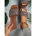 thumbnail image 1 of Women Rhinestone Decor Flat Sandals, Glass Slide Sandals, 1 of 4