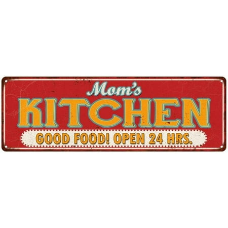 Old Style Metal - Mom's Kitchen Retro Style Good Food Vintage Look Metal Sign 6x18 Old Advertising Man Cave Game Room M6180857