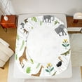 thumbnail image 5 of Manfei Zoo Giraffe Lions Full Size Sheets,Wild Animal Zebra Bed Sheets,Green Monstera Leaf Sheet Sets For Boys Kids,Luxury Bedroom Decor,4 Pieces, 5 of 7