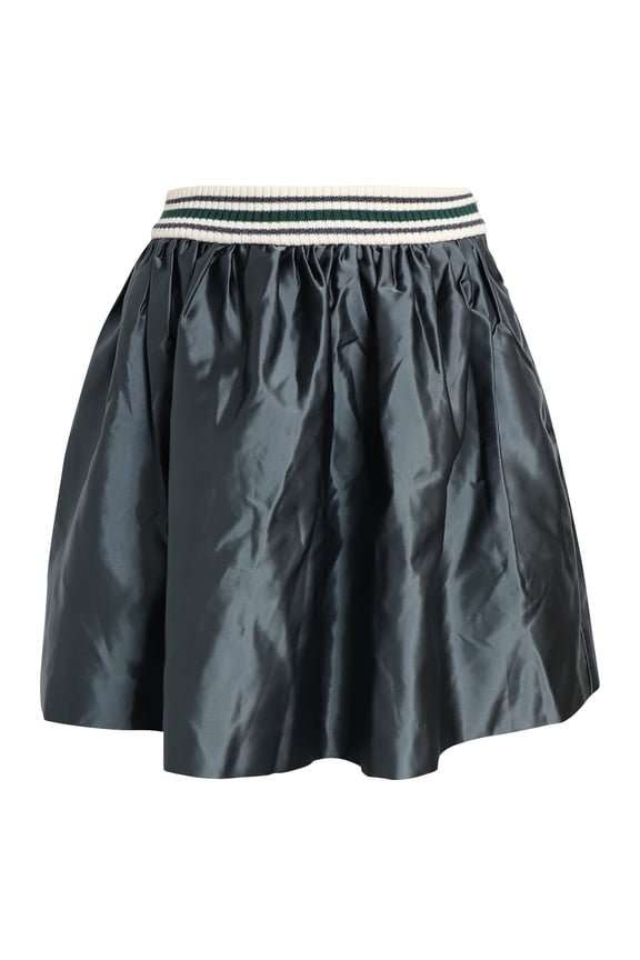 Pre-Owned Miu Miu Full Mini Skirt in Green Polyamide
