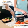 thumbnail image 3 of 60 Pack 32 oz Meal Prep Containers Reusable with Lids, To-Go Take Out, Plastic Bento Lunch Box, 3 of 6