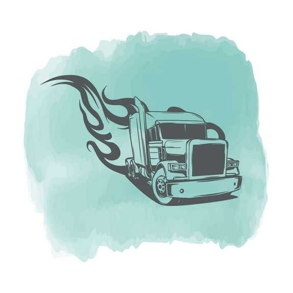 Dump Moving Truck Silhouette Vinyl Decal Wall Art Sticker Designs Vinyl Stickers For Home House Walls Rooms Windows Bedroom Decoration Size (20x20 inch)