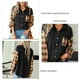 thumbnail image 5 of Blusa Solapa Cuadros Elástico Manga larga Bolsillo Un solo pecho Moda Casual Tops, 5 of 8