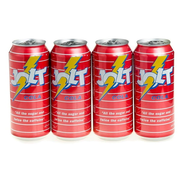 Jolt Cola Original Carbonated Energy Drink 16 oz Cans Pack of 4