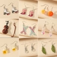 thumbnail image 2 of Pendientes divertidos y sencillos, creativos y modernos de acrílico, con hojas de nicho distintivas, colgantes de frutas, ganchos para la oreja, joyería para la oreja, estilo versátil, 2 of 5