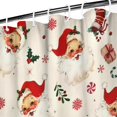 thumbnail image 3 of Beige Christmas Santa Pattern Shower Curtain 36"x72" ,Bathroom Decorative Shower Curtains Set with 12 Hooks,Modern Waterproof Washable Shower Curtain, 3 of 6