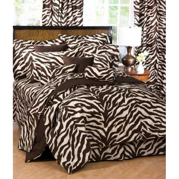 Brown Zebra Print Bed In A Bag Set