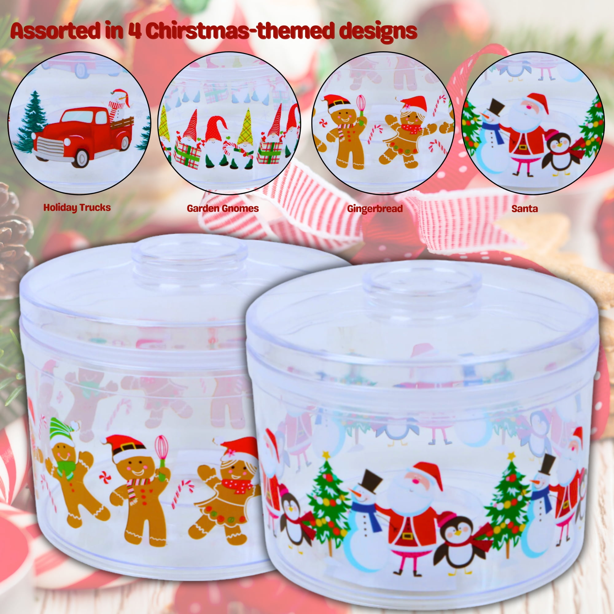 Christmas Plastic Buckets with Handles, Rectangular Bins for Gifts  Classroom Cleaning Toys Storage Organization Party Supplies Pantry  Containers Candy Baskets Holiday Decorations(Gingerbread Man) 