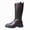 Brown, variant on Men's Tall Western Embossed Leather Boots, Side Zipper Cowboy Style Footwear, Lug Sole Casual Motorcycle Boots Vintage Biker Boots