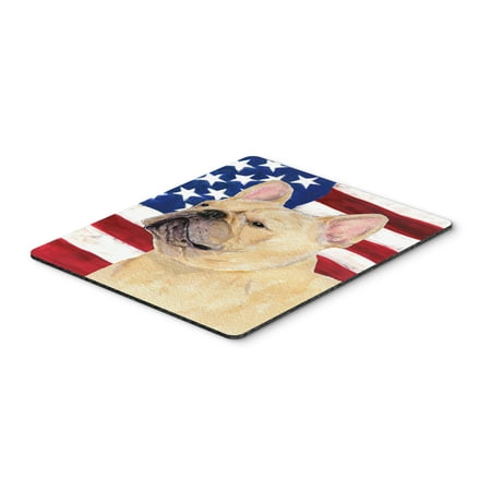 USA American Flag with French Bulldog Mouse Pad, Hot Pad or Trivet