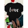 thumbnail image 1 of ABPHQTO Camiseta de manga corta con estampado de corazón de leopardo de amor negro para mujer, 1 of 5