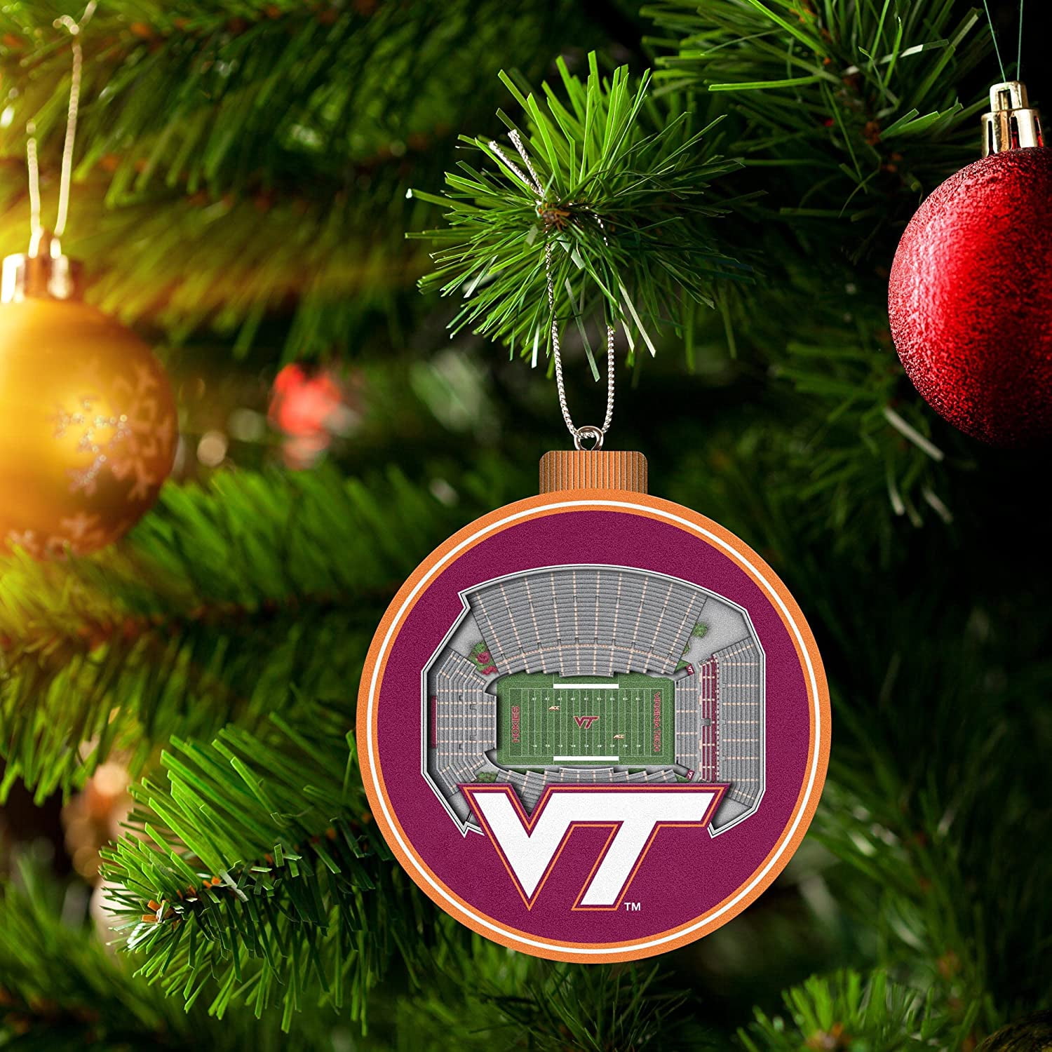 YouTheFan NCAA Virginia Tech Hokies 3D StadiumView Ornament