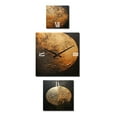 thumbnail image 2 of Designart "Moon's Bronze Beam" Moon Oversized Astronomy Clock - Set Of 3 - Extra large Clock For Office Décor - Large Vertical Clock, 2 of 6