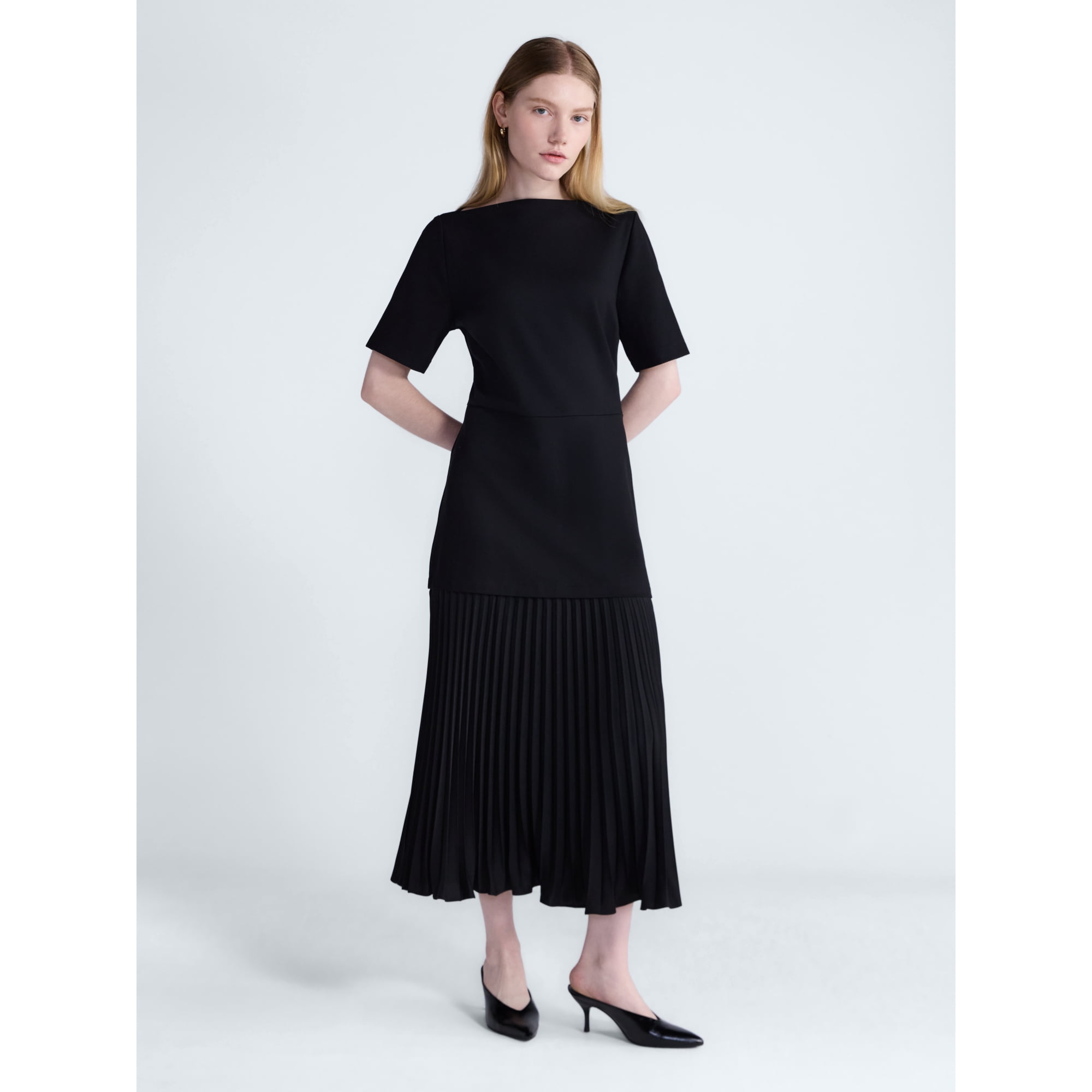 Scoop Women’s and Women’s Plus Mixed Media Maxi Cotton Dress, Sizes XS-4X