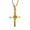 gold no chain, variant on Unisex Stainless Steel Personality Hip Hop Elegant Unique Rose Flower Cross Pendant Amulet Crucifix Necklace Simple Jewelry Gold Free Chain