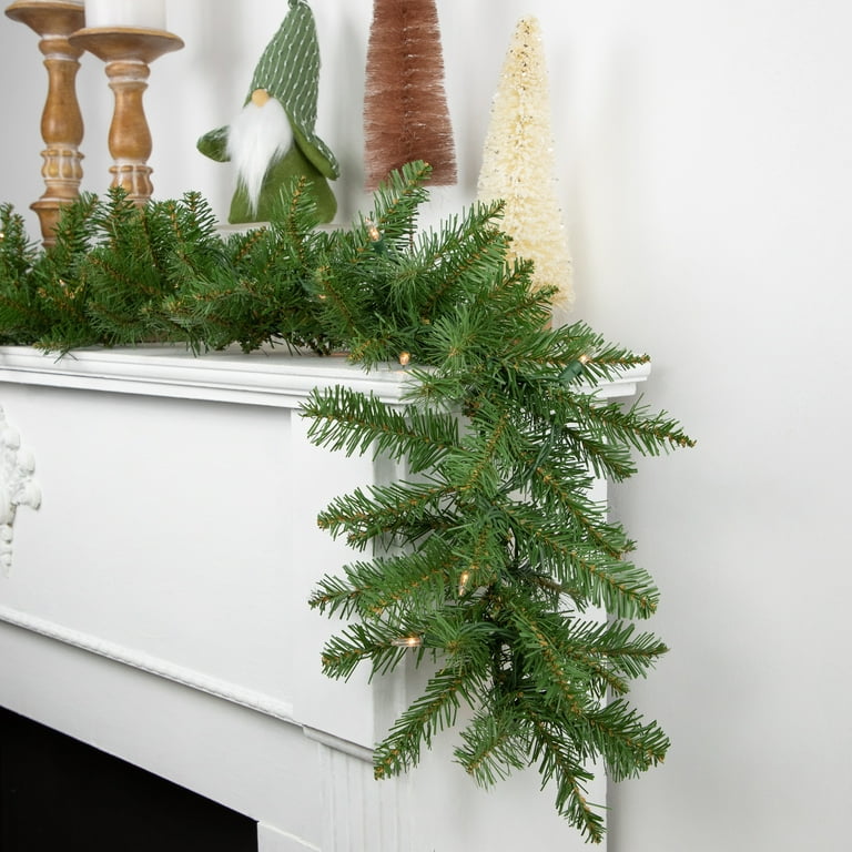 Northlight 9' x 10 Pre-Lit Northern Pine Artificial Christmas Garland - Clear Lights