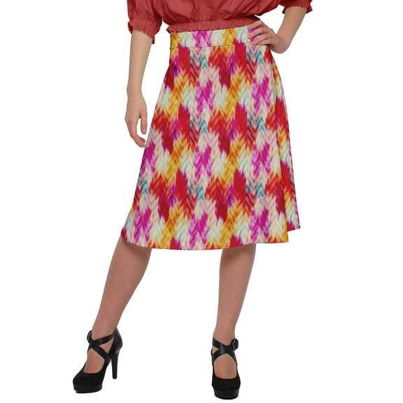 Moomaya Printed Skirt For Women Poly Spandex Casual Wear Summer Girls Skirt