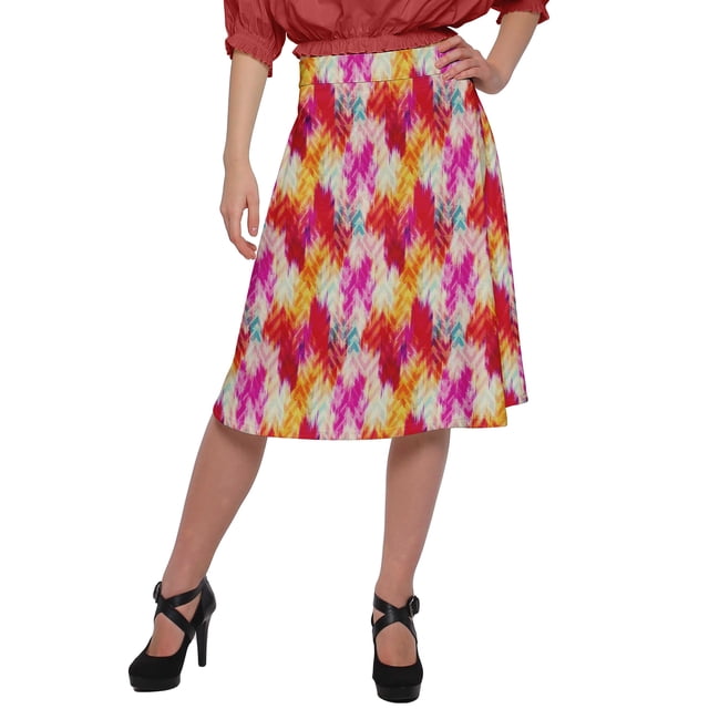 Moomaya Jupe Imprimée pour Femmes Poly Spandex Tenue Décontractée Été Jupe pour Filles