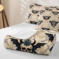 thumbnail image 4 of Homewish Halloween Baroque Devil Skull Twin Quilt Set, Dark Floral Blood Drip Twin Coverlet Set, Beige Gray Red, 2pcs 1 Bedspread and 1 Pillowcase, 4 of 7