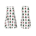 thumbnail image 7 of Picia Buffalo Plaid Christmas Trees Print Women’s Sleeveless Midi Swing Dress – A-Line Pleated Tank Sundress, Comfortable and Flowy T-Shirt Dress, 7 of 7